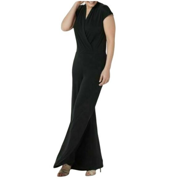 Lisa Rinna Collection Petite Surplice Wide Leg Jumpsuit 9730 - Picture 1 of 2